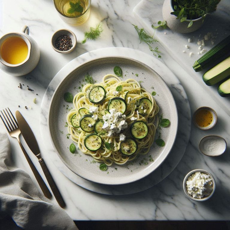 Low-Carb Zucchini Nudeln mit Hüttenkäse-Sauce - Keytoshape