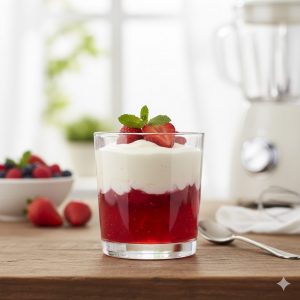 Götterspeise mit Quark und Joghurt: Kalorienarme Süßspeise 2 Götterspeise mit Quark und Joghurt