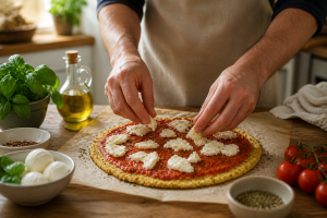 Low-Carb Pizza mit Blumenkohlboden knusprig & nur 250 kcal 4 Pizza mit Blumenkohlboden