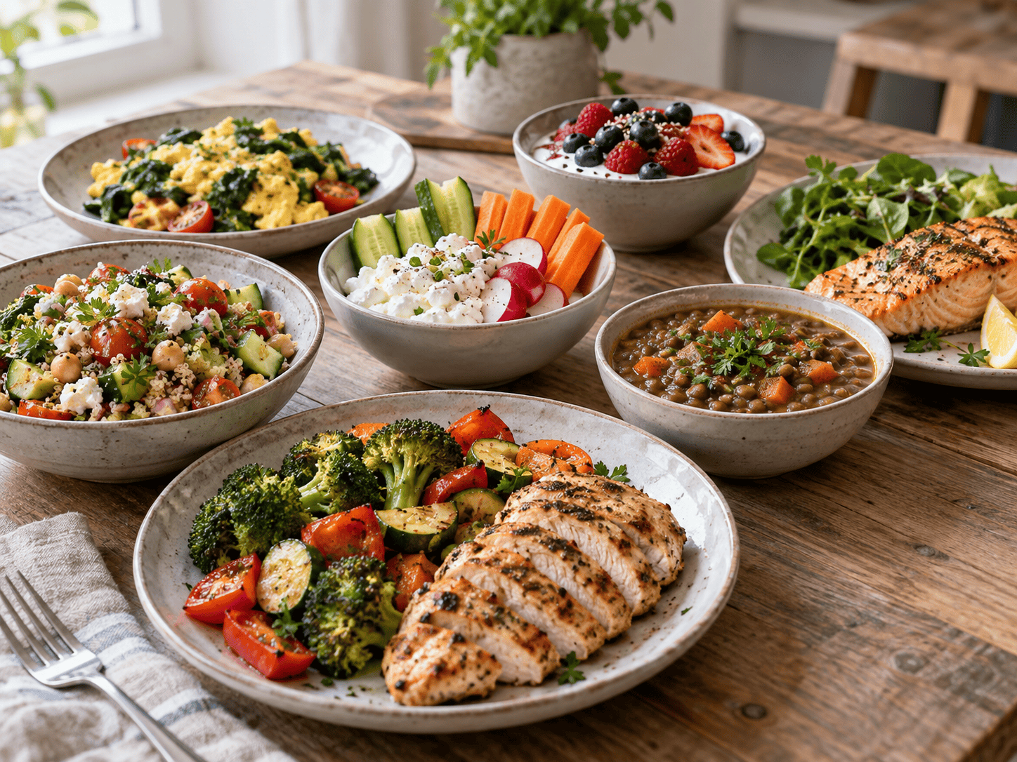 Proteinreiches Hähnchen Reis Meal Prep mit Brokkoli und Skyr Sauce in Vorratsboxen