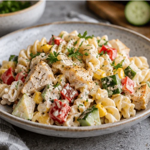 High Protein Nudelsalat