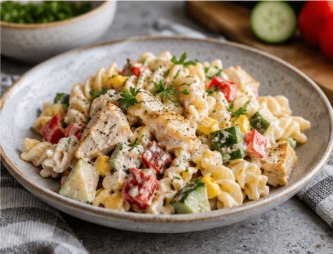 High Protein Nudelsalat