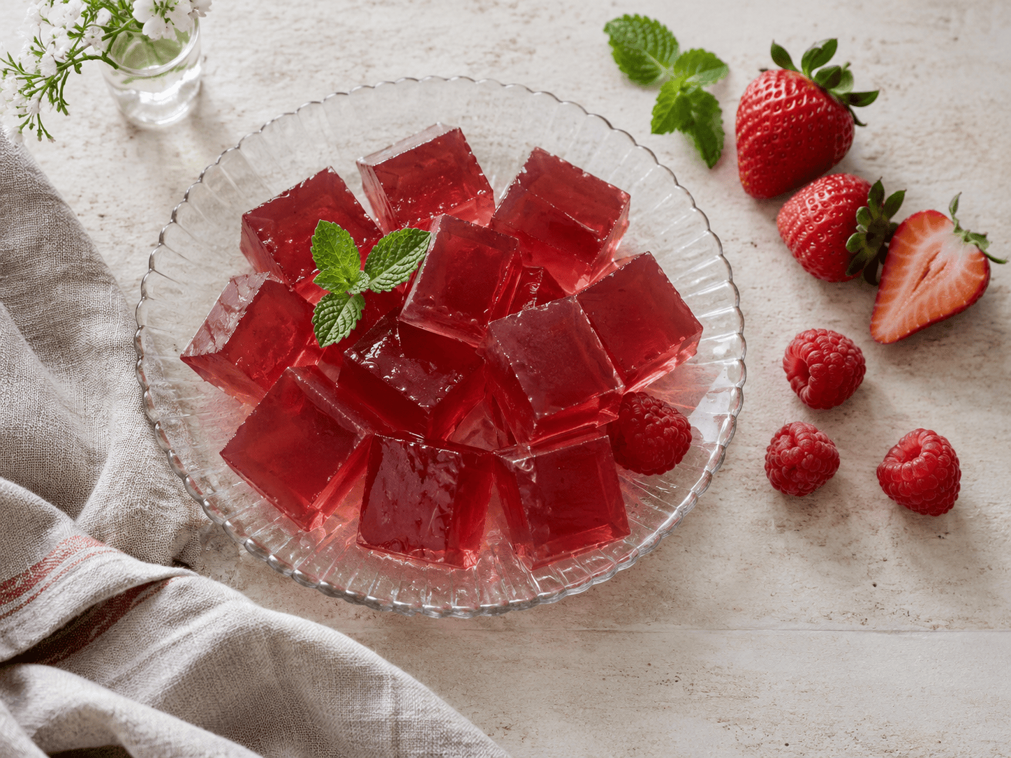 Selbst gemachte Zitronen Gelatinewürfel als kalorienarmer Snack in einer Dose
