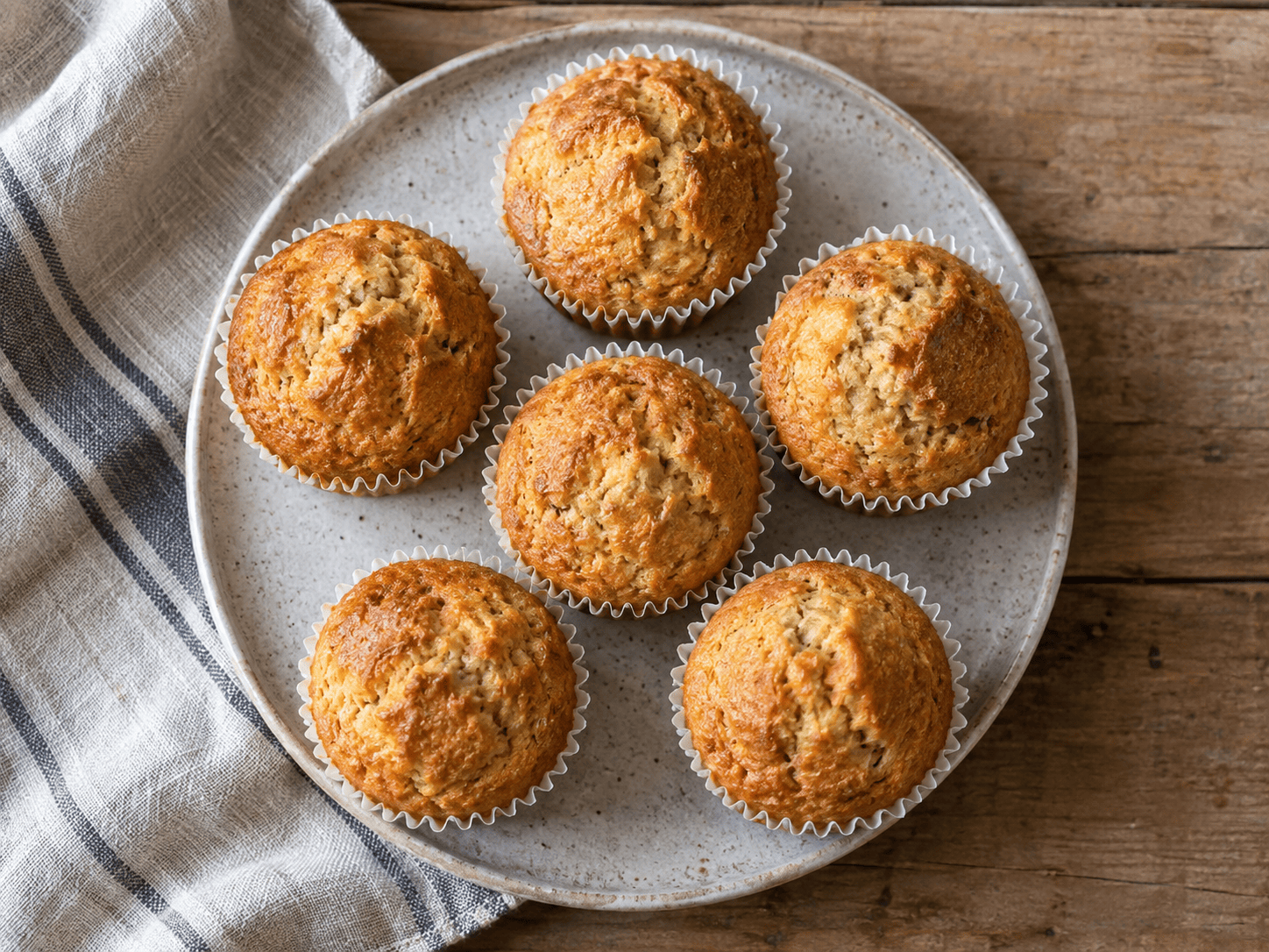 Sechs High Protein Airfryer Muffins mit Beeren in Silikonförmchen