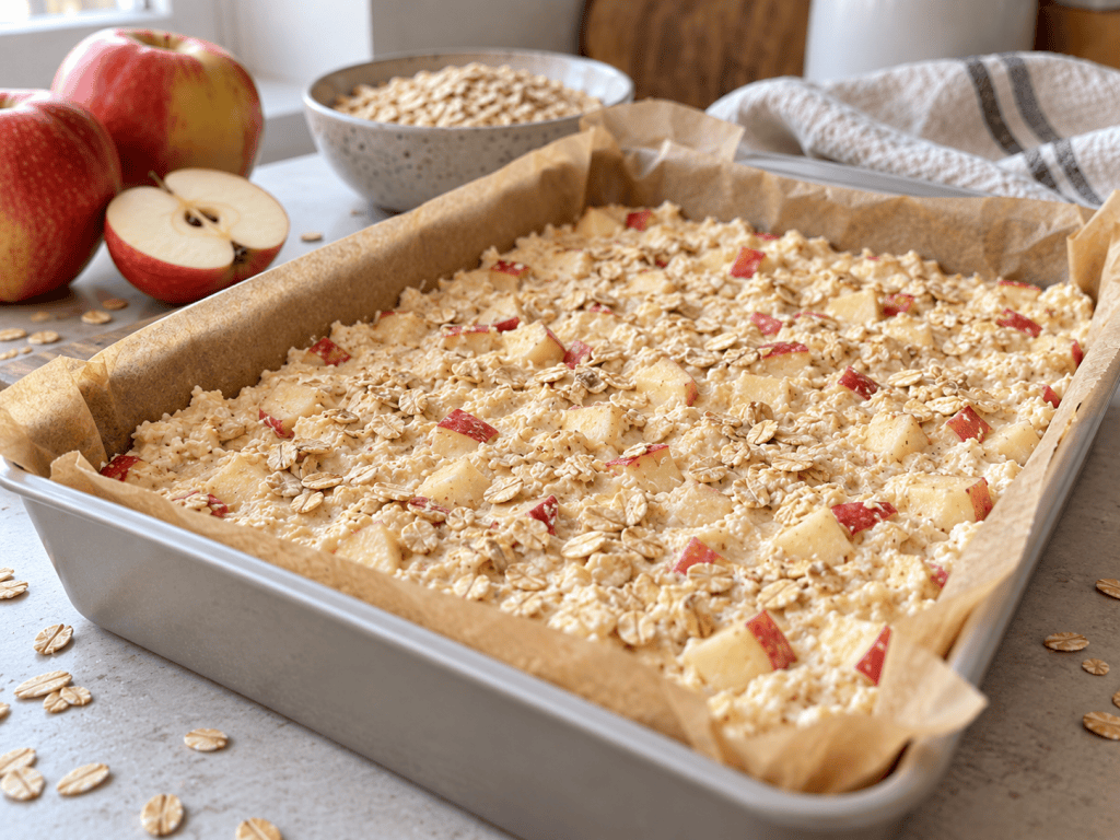 High Protein Apfel Quark Schnitten