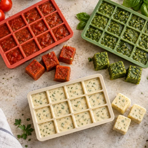 High-Protein Meal-Prep-Soßenwürfel in Eiswürfelschale