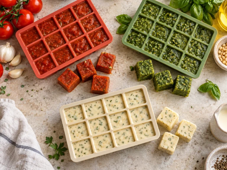 High-Protein Meal-Prep-Soßenwürfel in Eiswürfelschale